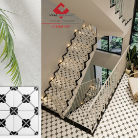 Gạch bông họa tiết bông nhỏ 4 cánh
