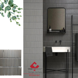 Gạch mosaic thanh que rạn xám
