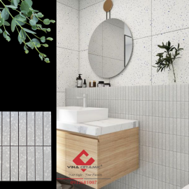 Gạch mosaic thanh que lớn xám terrazzo