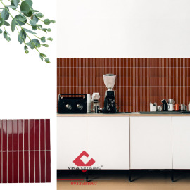 Gạch mosaic thanh que đỏ rượu bóng