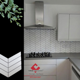 Gạch mosaic xương cá trắng mờ