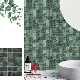 Gạch thẻ mosaic vuông xanh lá