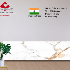 Đá Calacatta Pearl A 300x80x1,5 cm 