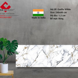 Đá Emilia White 240x80x1,5 cm