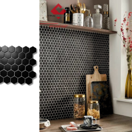 Gạch mosaic lục giác đen