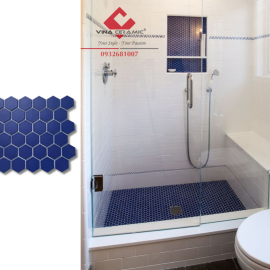 Gạch mosaic lục giác xanh dương