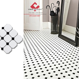 Gạch mosaic bát giác trắng mờ