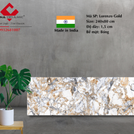 Đá Lorenzo Gold 240x80x1,5 cm