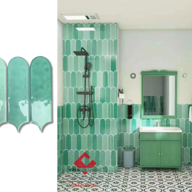 Gạch lông vũ xanh lá cây