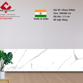 Đá Ultron White 300x80x1,5 cm 