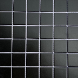 Gạch thẻ mosaic vỉ vuông đen mờ
