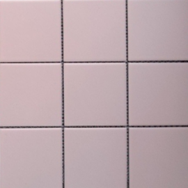Gạch thẻ mosaic vuông hồng mờ